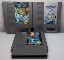 Lot Of 3 Nintendo NES Game Cartridges Super Mario/Duck Hunt,Top Gun,Sky Shark 