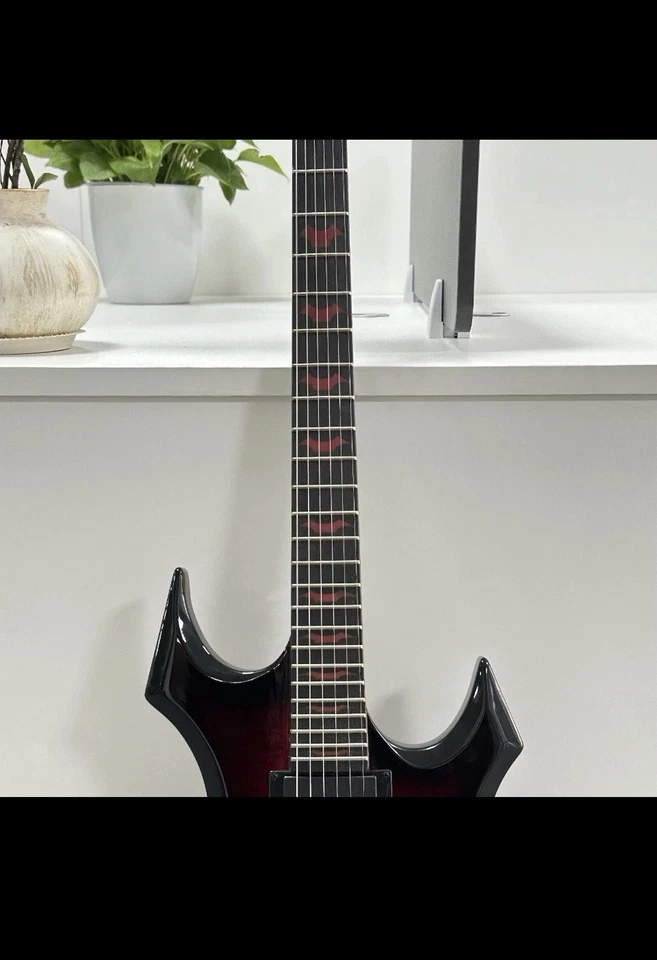 RED Warlock Electric Guitar; B.C. Rich; Brand New; Active Pickups; With Cord - Image 3 of 4