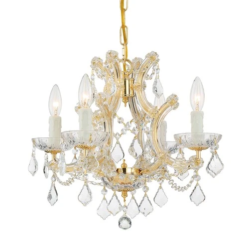 Crystorama Maria Theresa 16.5'' Hand Cut Crystal Gold Chandelier - Picture 3 of 7