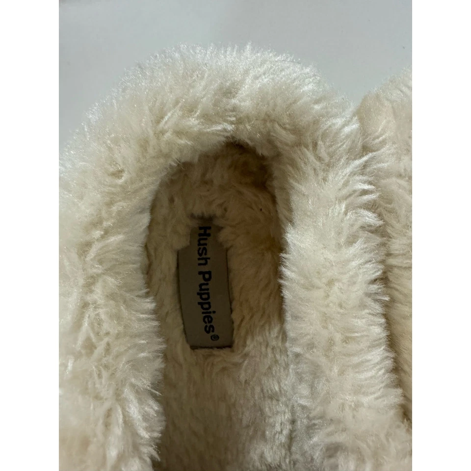 Hush Puppies Slippers Women’s Size 9 Mule Slip On Gray Suede Faux Fur Lined - Image 4 of 4