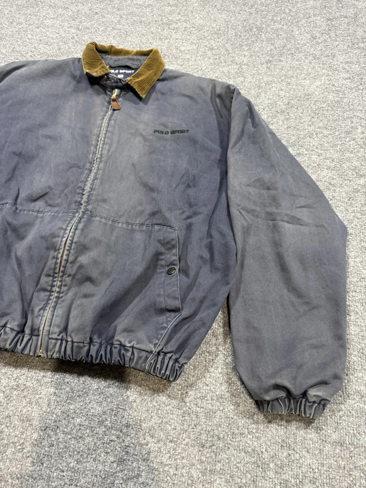 POLO RALPH LAUREN SPORT КЛЕТКУ С ПОДКЛАДКОЙ ВЕЛЬВЕТОВЫЙ ВОРОТНИК BOMBER КУРТКА МУЖСКАЯ РАЗМЕР M - Изображение 2 из 4