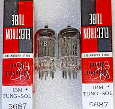 Pair 5687 IBM Tung-Sol bronze plate Vacuum Tubes, TV-7D Tested will combine ship