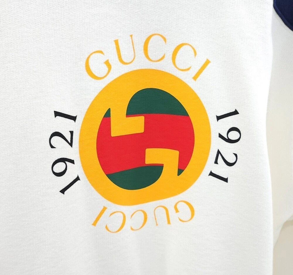 Felpa Gucci in jersey di cotone con stampa logo 138827922