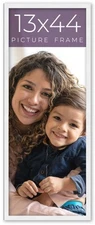 13x44 Frame White Real Wood Picture Frame Width 0.75 inches | Interior Frame Dep