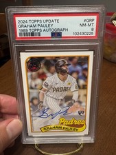 2024 Topps Update GRAHAM PAULEY 1989 Autograph Auto Padres PSA 8 NM-MT 89AU-GRP