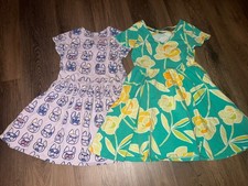 Tea Collection Lot Of 2 Girl Short Sleeve Dresses Size 7