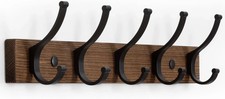 Coat Rack Wall Mount, 16.5 Inches Wood Coat Hooks Wall Mount, Wall Coat Rack wit