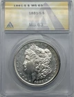 1881-S Silver Morgan Dollar Coin MS 63 ANACS Certified