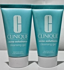 New 2X CLINIQUE Acne Solutions Salicylic Acid Cleansing Gel 1 oz/30mL