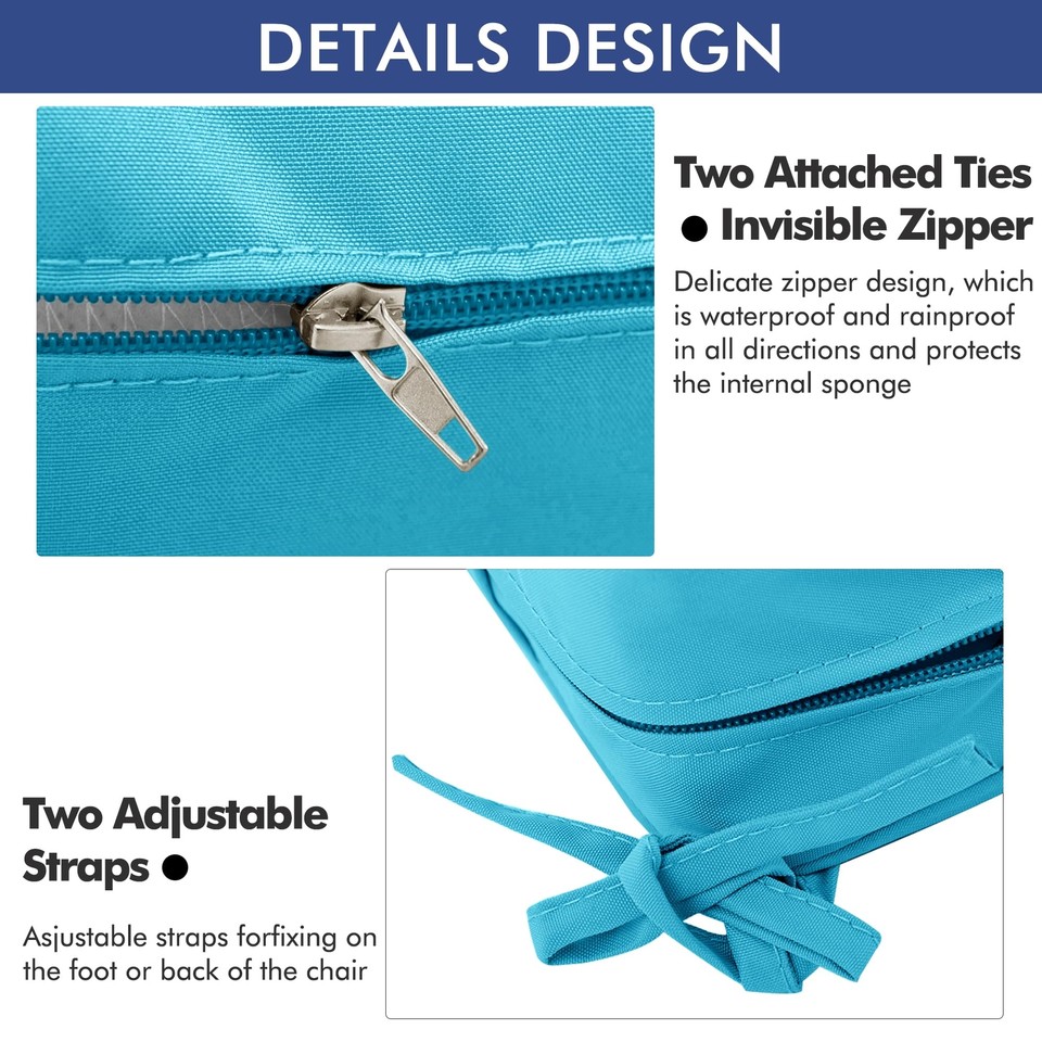 Comcaver Outdoor Chair Cushions 22 x 22 Inch Waterproof Patio Chair