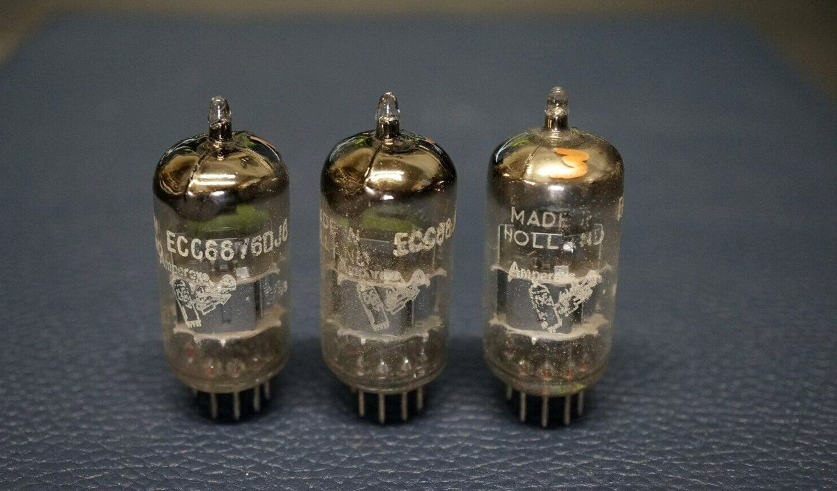 3 AMPEREX ECC88 6DJ8 BUGLE BOY TOP 