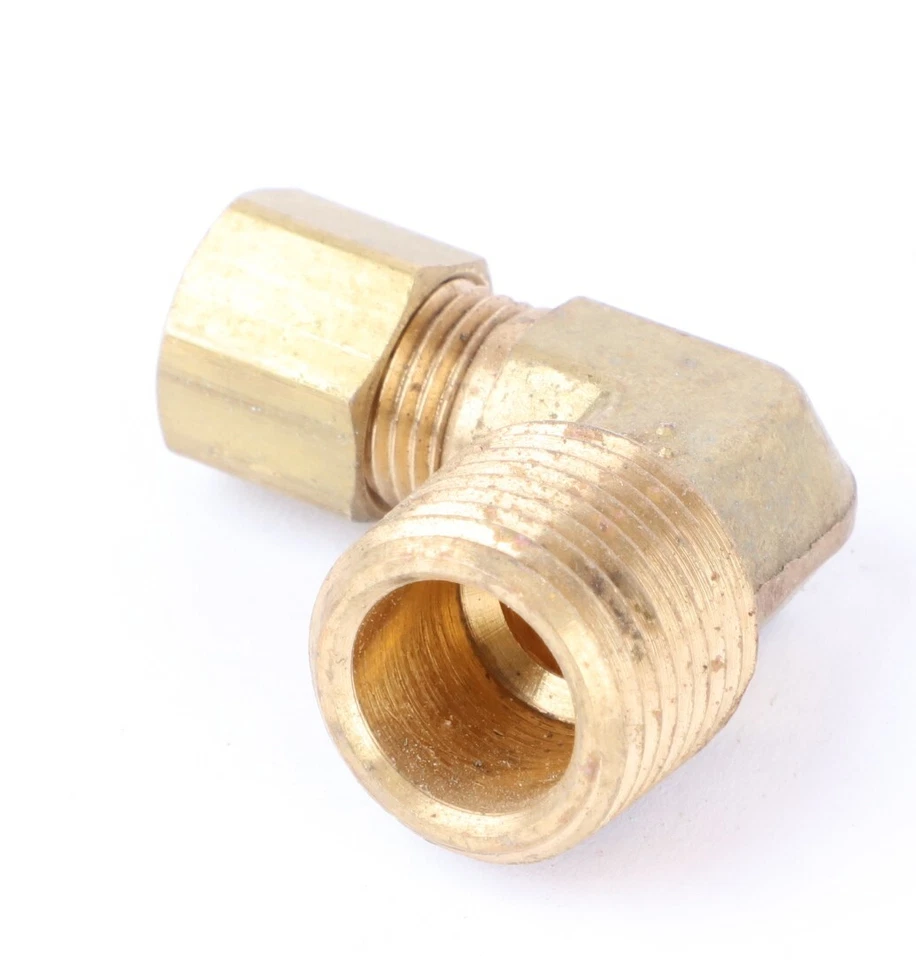 Brass Fairview 90° Elbow Tube Fitting, 1/2" Tube OD x 3/8" Male NPT - Image 2 of 4