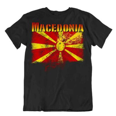 Macedonia flag Tshirt T-shirt Tee top city map Vergina Sun belarus good textile