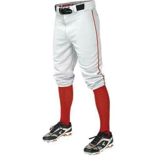 NEW Easton Youth Boys Pro+ Knicker Baseball Pants White / Red Piping 26-27