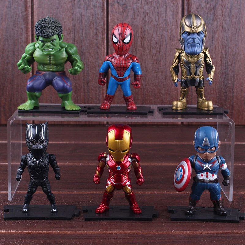 6Pcs Marvel Avengers End game Iron Man Thanos Figure Model Cake Topper Toys  Set