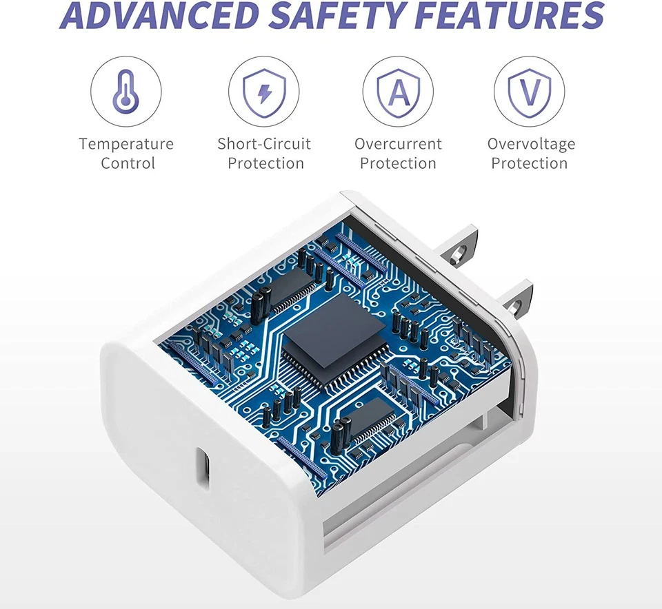 Wholesale Bulk 20W USB C Type C Power Adapter Fast Charger Block For iPhone iPad - Image 3 of 4