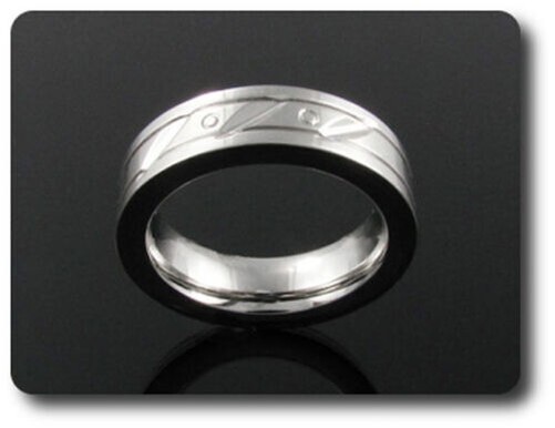 Herrenring Mit Gravur Aus Stahl.-image