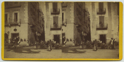 Stereoanlage um 1880. Jüdisches Viertel von Neapel. Italien. Italien. Jüdisch.