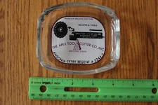 Vintage Glass Ashtray The Apex Tool & Milling Cutters Co Advertising Shelton CT 