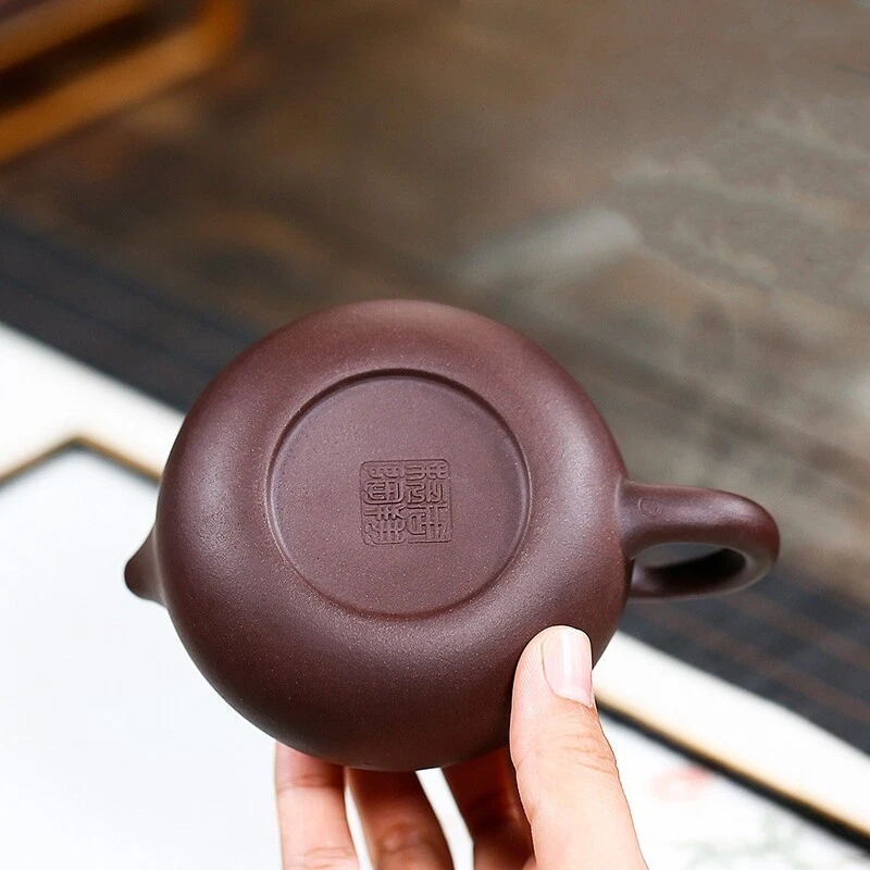 подлинный yixing zisha фиолетовый глиняный чайник отмеченный шар форма инфузор отверстие xishi - Изображение 4 из 4