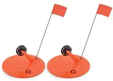 2-PACK - 10" ROUND TIP UP w/ LINE Celsius hole cover Ice Fishing - ORANGE