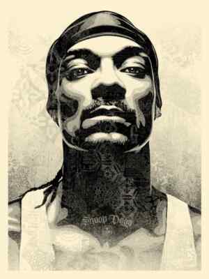 LEGENDARY RAP STAR ''SNOOP D-O DOUBLE G'' - S/N SCREENPRINT BY SHEPARD FAIREY