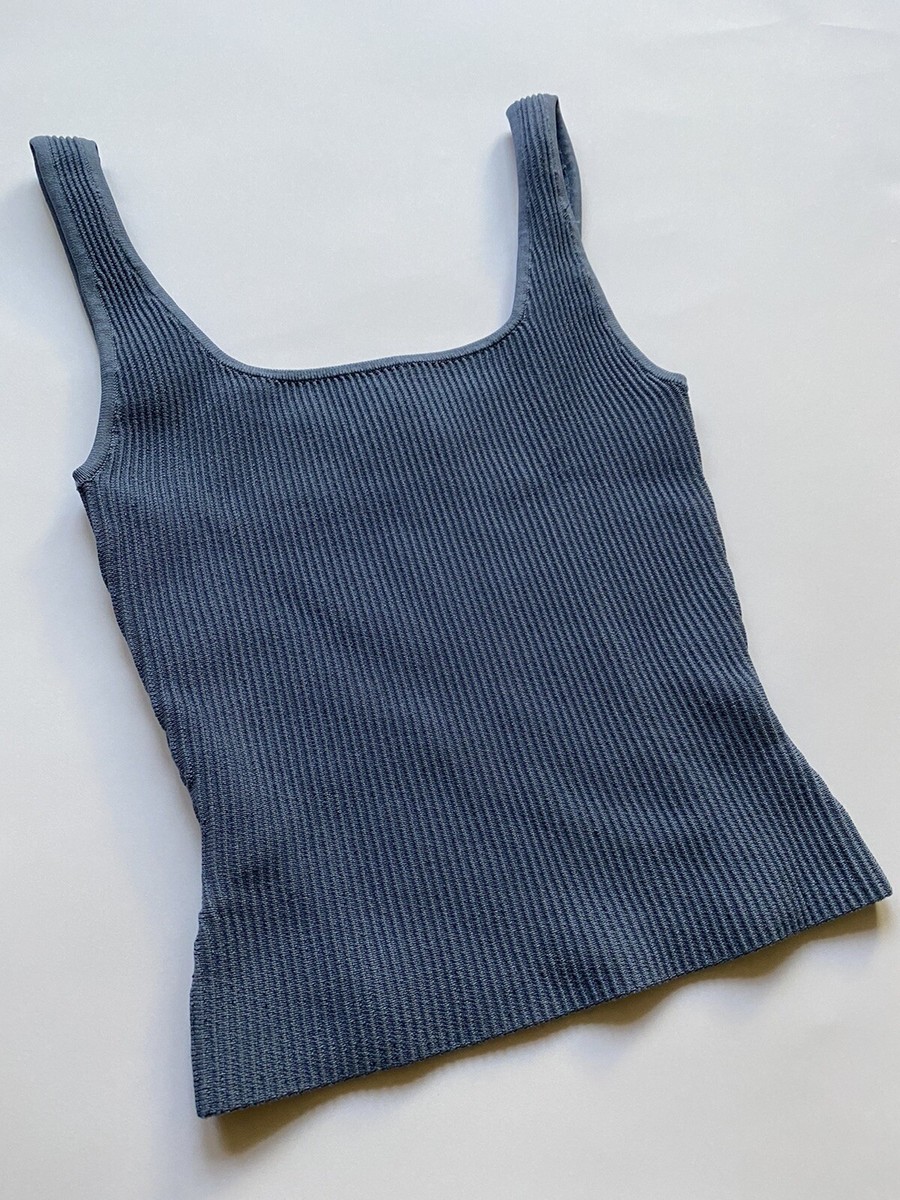 Aritzia Babaton Sculpt Knit Tank Smoky Blue XXS | eBay