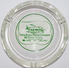 Vintage glass ashtray LIMA RADIO PARTS COMPANY pictured Electronics Ohio n-mint