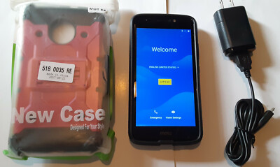 Boost MOTO E4 XT1766 w/ 2 Cases - Works but with Screen Issues AS-IS for Repair
