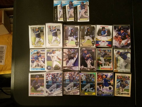 Orlando Arcia Rookie 101 ct Lot Milwaukee Brewers RC Bowman Chrome Heritage - Picture 2 of 2
