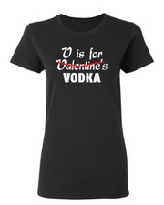 Camiseta V Is For Vodka Sarcástica Novedad Gráficos Divertida Para Mujer