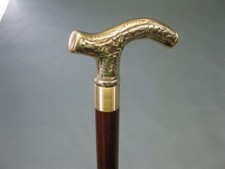 New Designer Victorian Wooden Walking stick Cane Golden Finish Derby Style