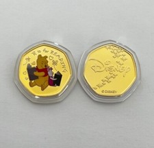 Disney Winnie The Pooh And Friends - R Is For Reading - 50p Shaped Gold Coin