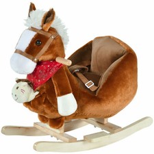 Soft Plush Baby Rocker Horse Ride-On Music Seatbelt  Puppet Toy for 18  36 Month