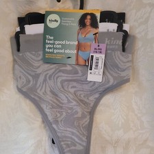 3 PAIR KINDLY YOURS SEAMLESS THONG PANTIES RECYLED MATERIALS  SZ XXL 20