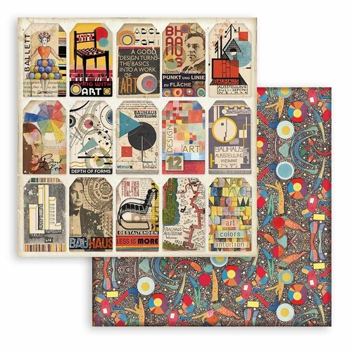 Stamperia BAUHAUS COLLECTION - 8" X 8" Double Sided Paper 10 SHEETS - Picture 10 of 12