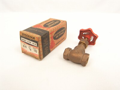 Stockham Bronze Globe Valve Rising Stem 1/8'' NPT  Part# B-16 W.S.P. 125 PSI