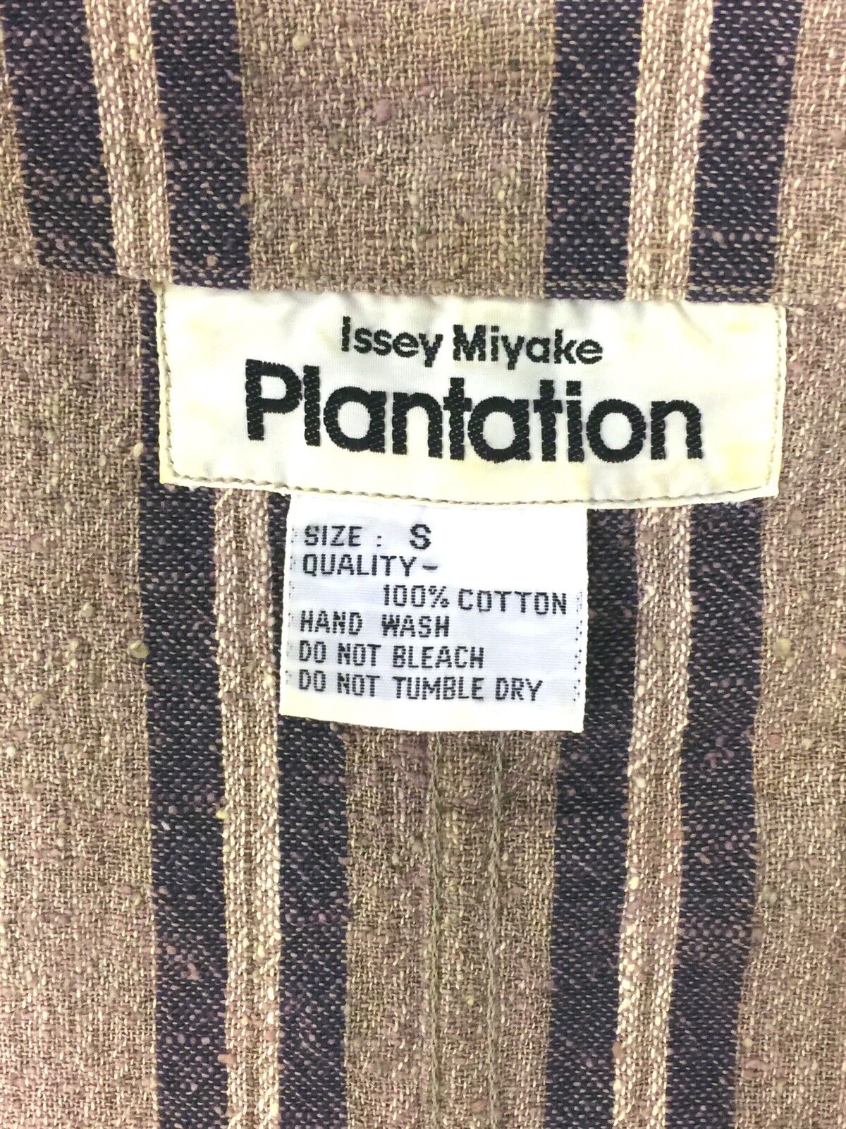 Vintage 1980s Issey Miyake Plantation Taupe Strip… - image 4