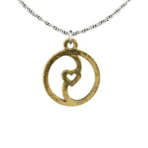 Authentic Creative Pewter Designs Yin Yang Heart Necklace & Pendant, G066