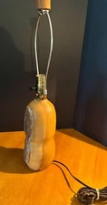 USA Handmade turned oak table lamp. Beautiful organic form. No maker's mark 2011