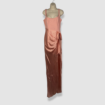 $695 Cinq à Sept Women's Pink Silk Sleeveless Overlay Bow Marian Dress Size 8