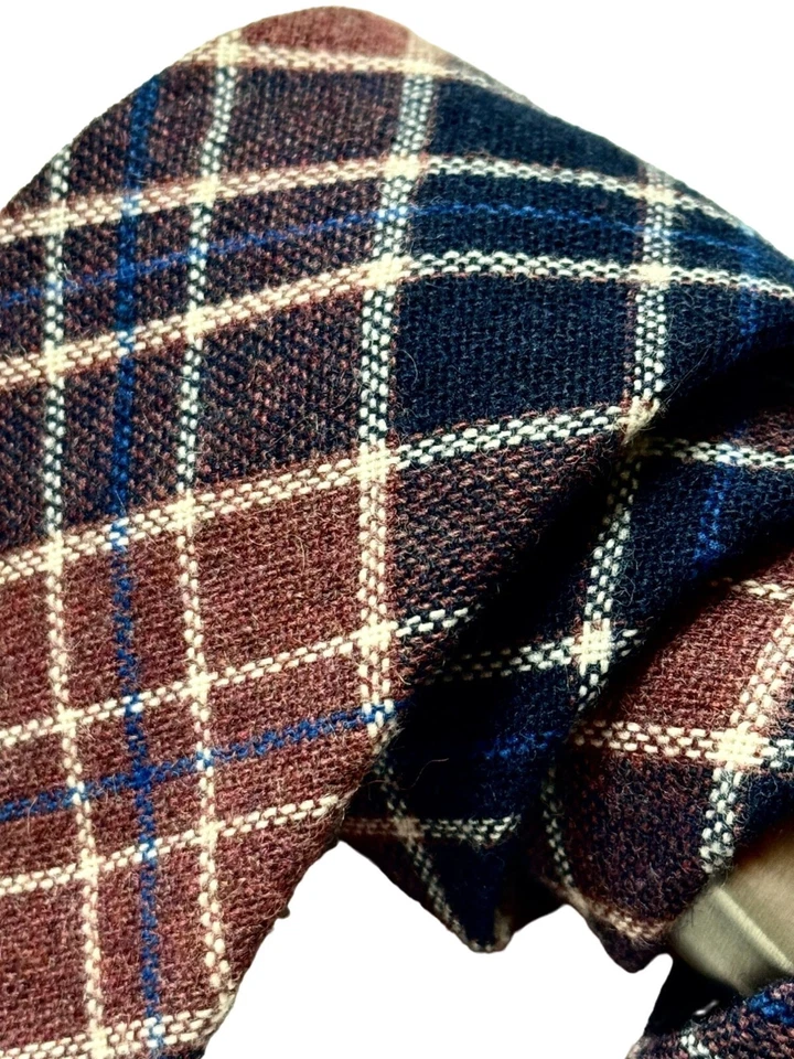 Новый из старых запасов винтажный 60-е Etienne Aigner ЛОГОТИП КЛЕТЧАТЫЙ галстук шерстяной твид ТАРТАН узкий узкий - Изображение 3 из 4