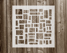 Squares Stencil, Durable Handmade Mylar Reusable Craft Template, 530