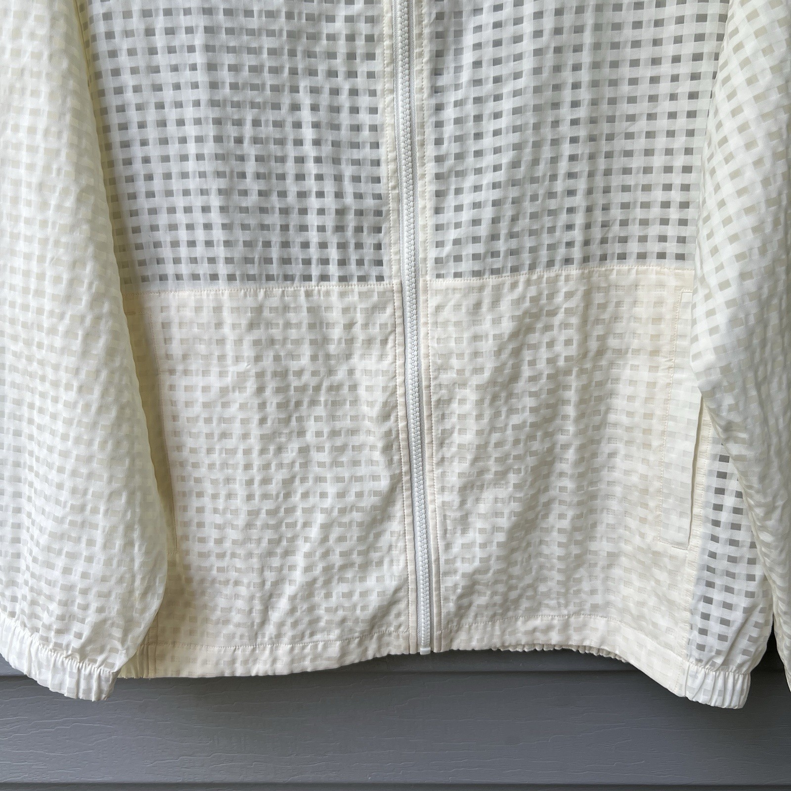 Fabletics Jacket Funnel Neck Lightweight Grid Pat… - image 3