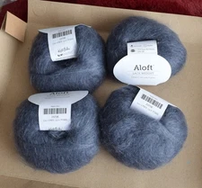 4  ALOFT lace weight yarn  #25758 Gray Knit Picks 72% super kid mohair 28% silk