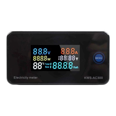 AC Voltage Meter KWh Meter Flame-retardant Nylon Full-view LCD Display