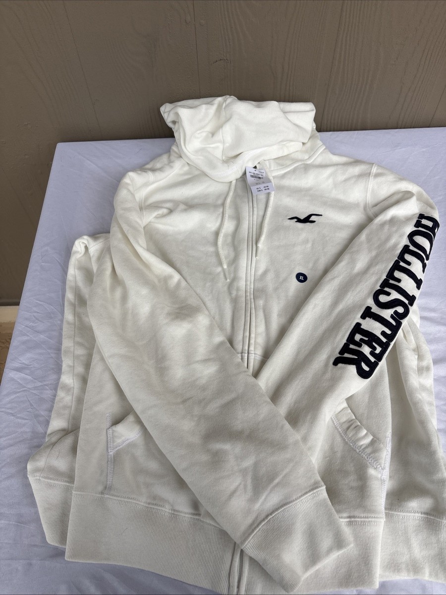 Hollister Co. Zip Up Hoodie White Size Men’s XL Embroidered Y2k Jacket NWT View 4
