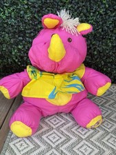 Vintage 1987 Fisher-Price Puffalumps Wild Things Pink Rhino
