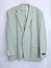 NEW Saddlebred Chambray Sport Coat Mens 54L Green Cotton Oxford Blazer Jacket