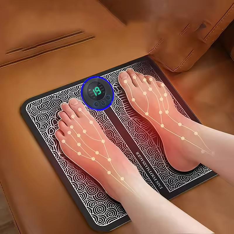 USB Foot Massager Pad Sole Muscle Stimulator 8 Modes 19 Levels Relax Therapy